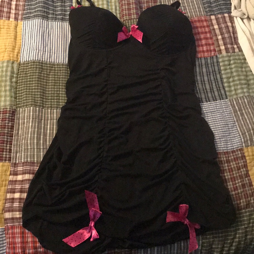 Sexy black lingerie dress